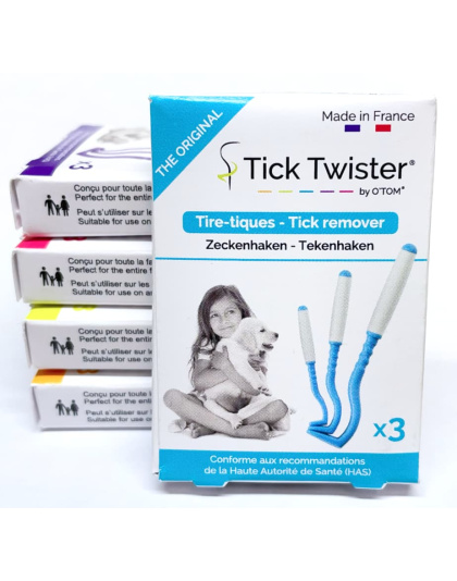 Tick Twister by O'TOM Silicone Handle 3 Hook 20 Pack Display Box