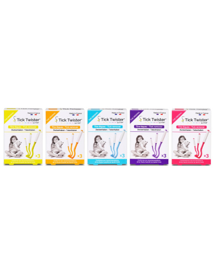 Tick Twister by O'TOM Silicone Handle 3 Hook 20 Pack Display Box